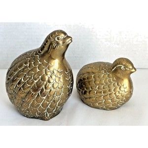Gold Quail Figurine Set